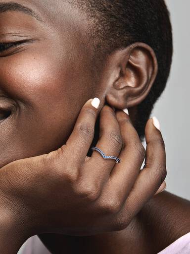 Prsten Pandora Timeless Třpytivé modré přání