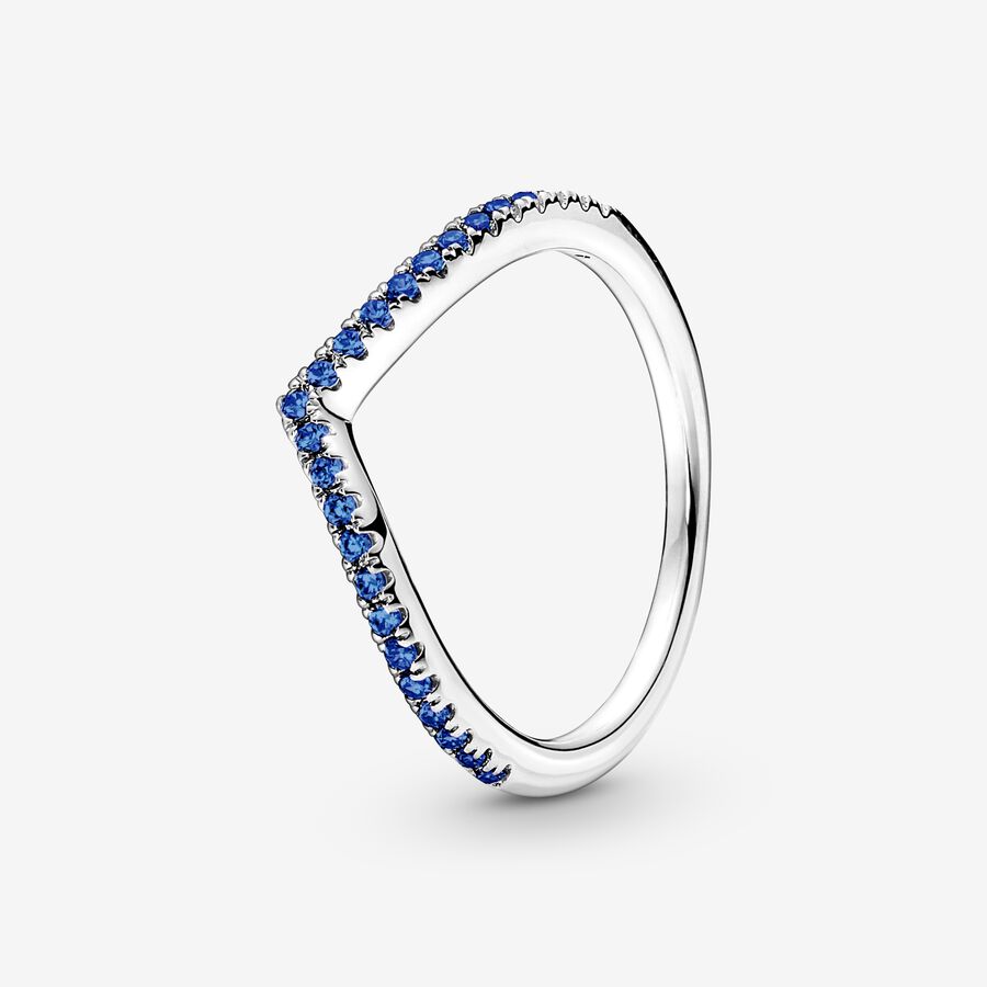 Prsten Pandora Timeless Třpytivé modré přání image number 0