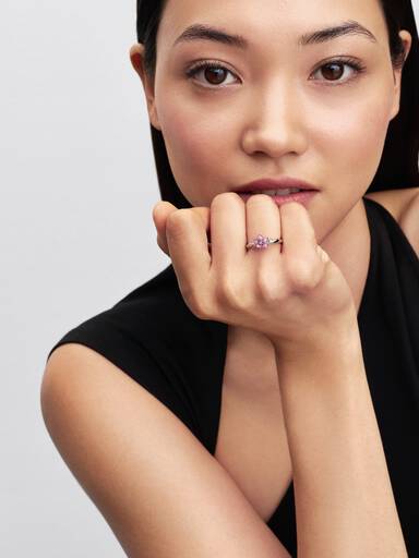 Prsten Disney Mulan – Třešňový květ, Pokovené platinou