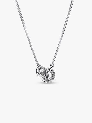 Náhrdelník s náhrdelníkovým přívěskem Pandora Signature Propletená pavé
