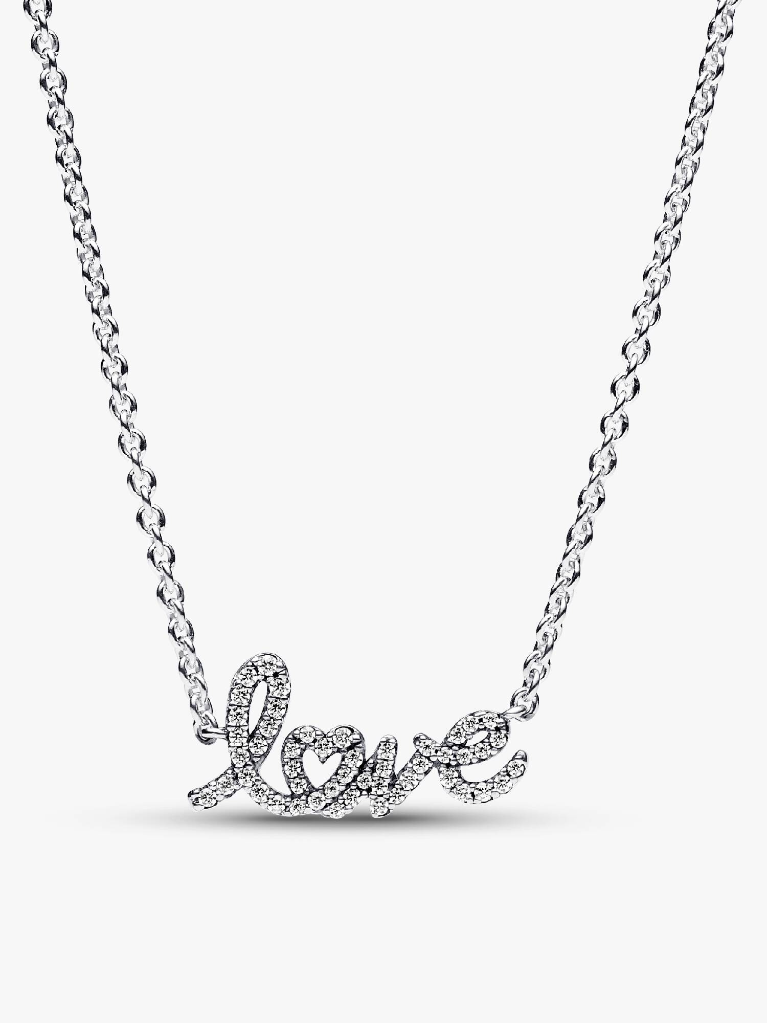 Krátký náhrdelník s třpytivým nápisem Love