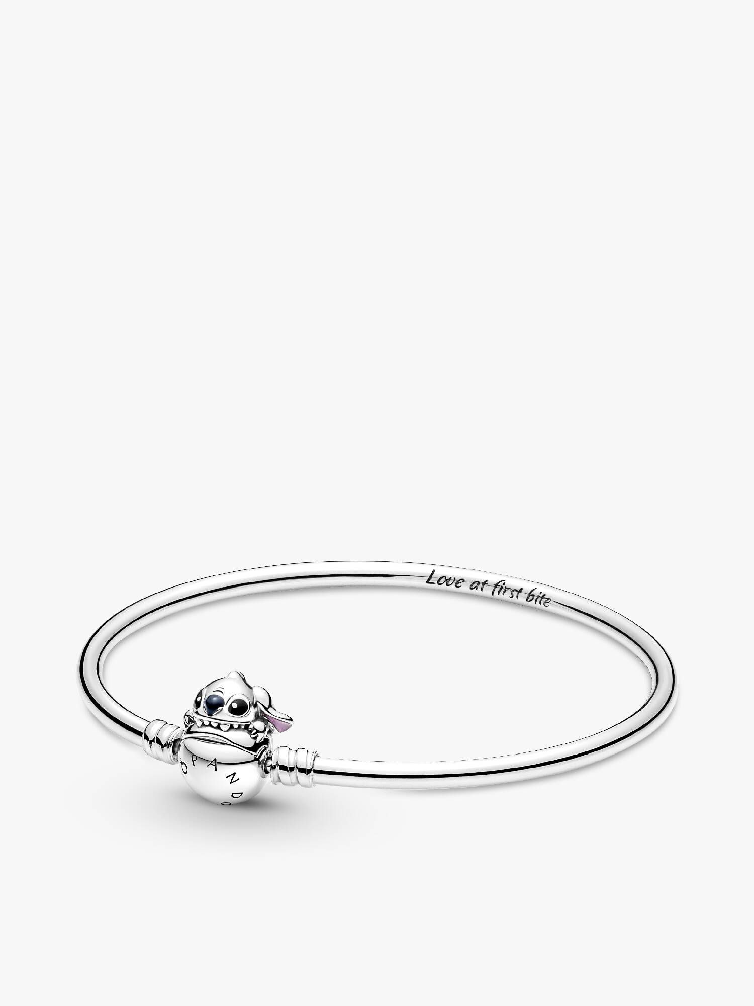 Pevný náramek se sponou Pandora Moments Disney Zakousnutý Stitch