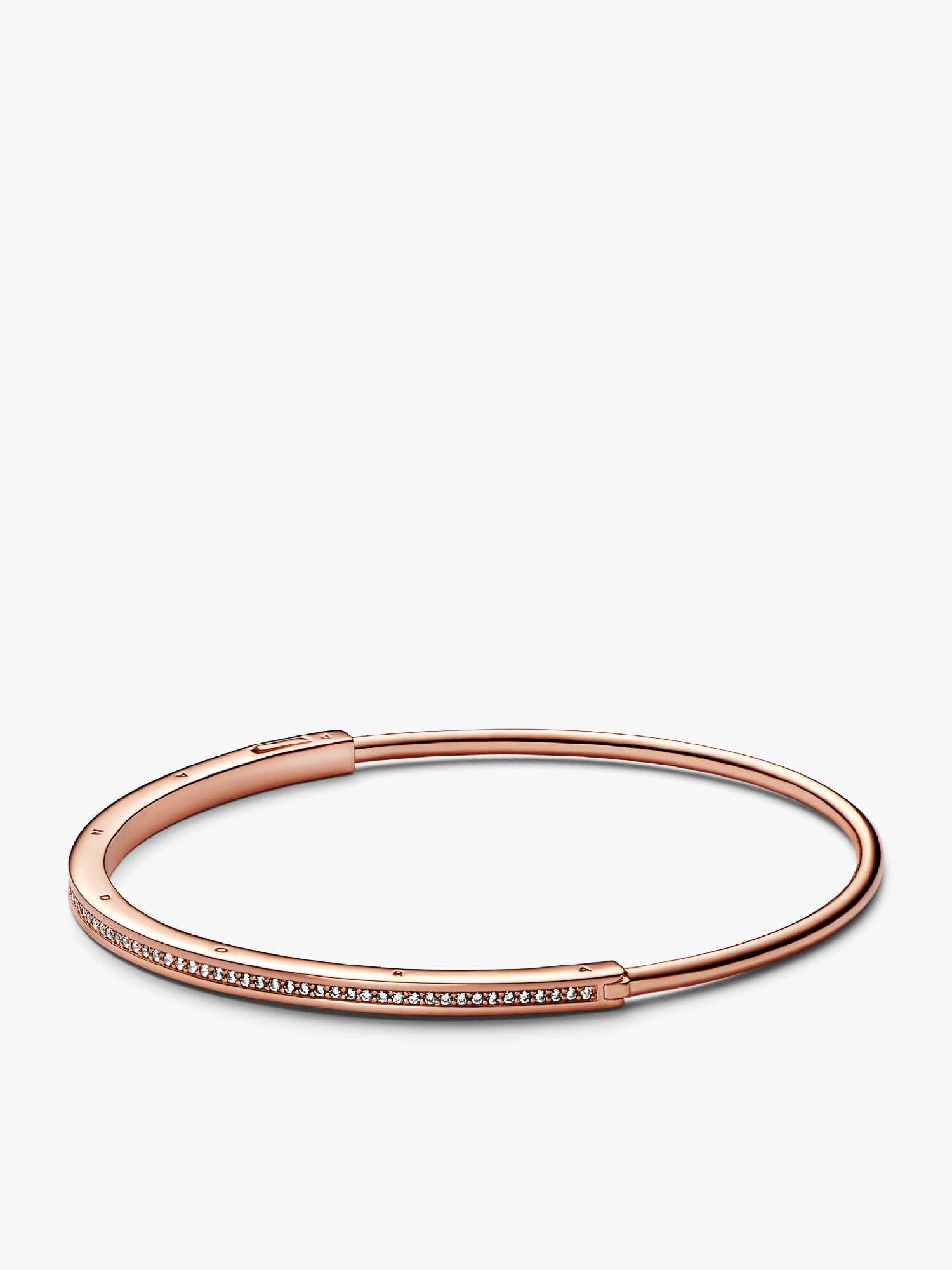 Pevný náramek Pandora Signature I-D a pavé