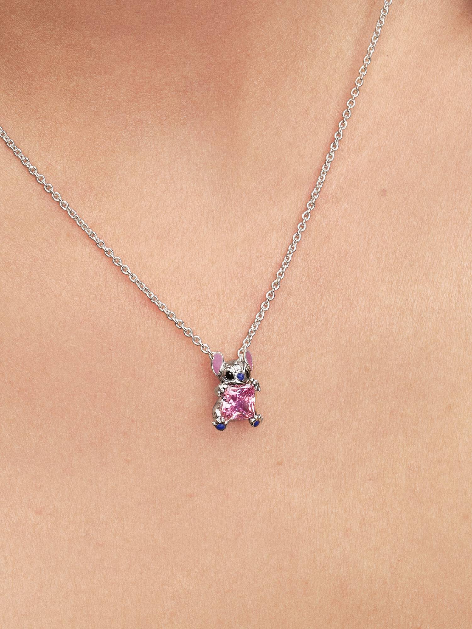Krátký náhrdelník Růžový Disney Stitch