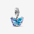 Visací přívěsek Motýl z modrého skla Murano