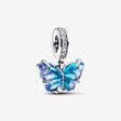 Visací přívěsek Motýl z modrého skla Murano