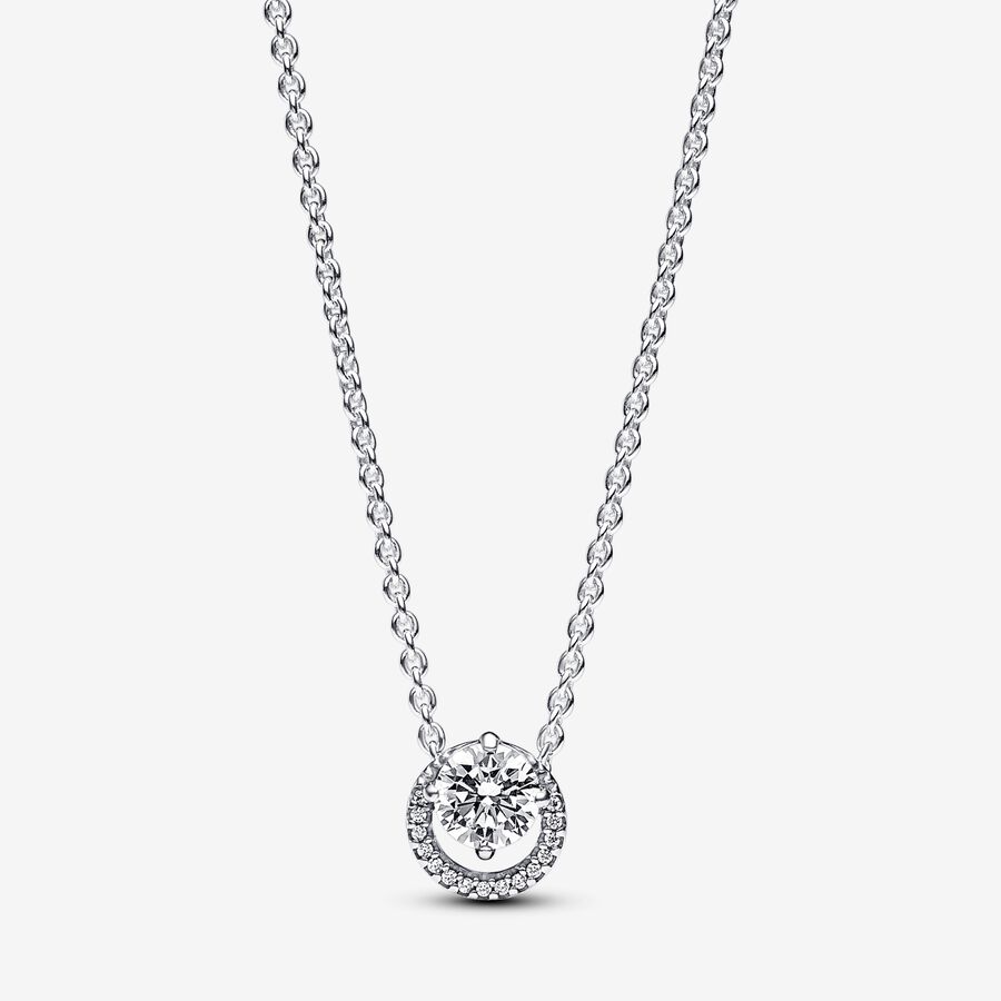 Krátký náhrdelník s náhrdelníkovým přívěskem Třpytivá kulatá aureola image number 0