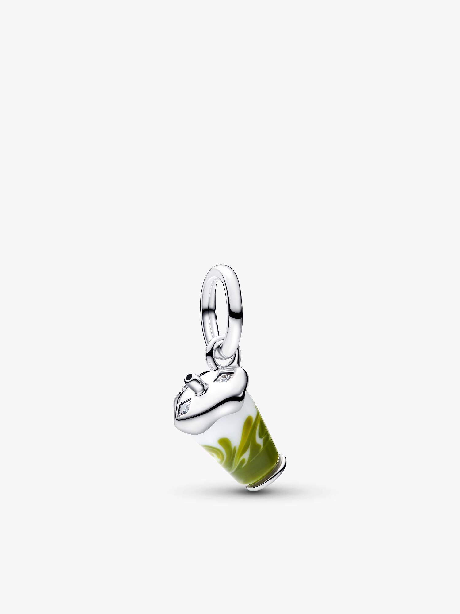 Visací přívěsek Ledové matcha latte ze skla Murano