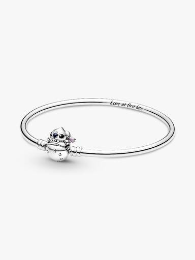 Pevný náramek se sponou Pandora Moments Disney Zakousnutý Stitch