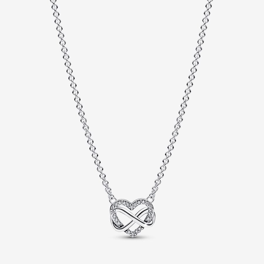 Krátký náhrdelník Třpytivé srdce s nekonečnem image number 0