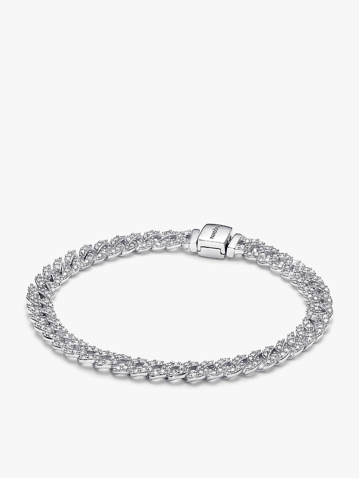 Náramek z kubánského řetízku Pandora Timeless Pavé