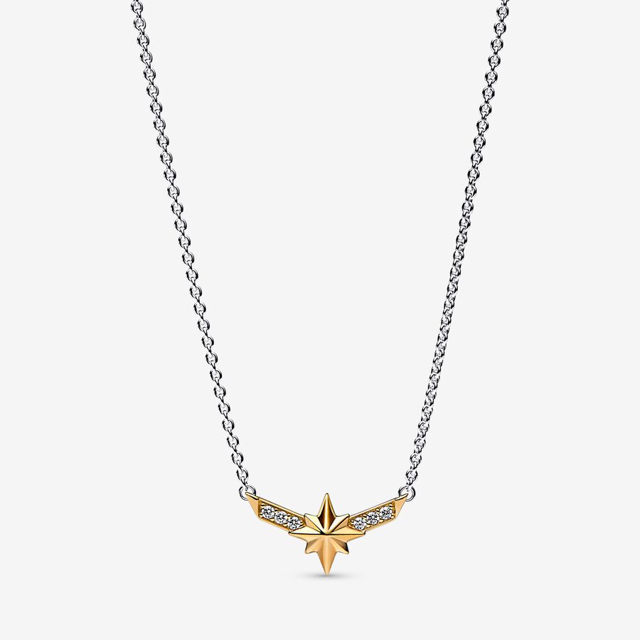 Dvoubarevný náhrdelník s náhrdelníkovým přívěskem Osmicípá hvězda Captain Marvel image number 0