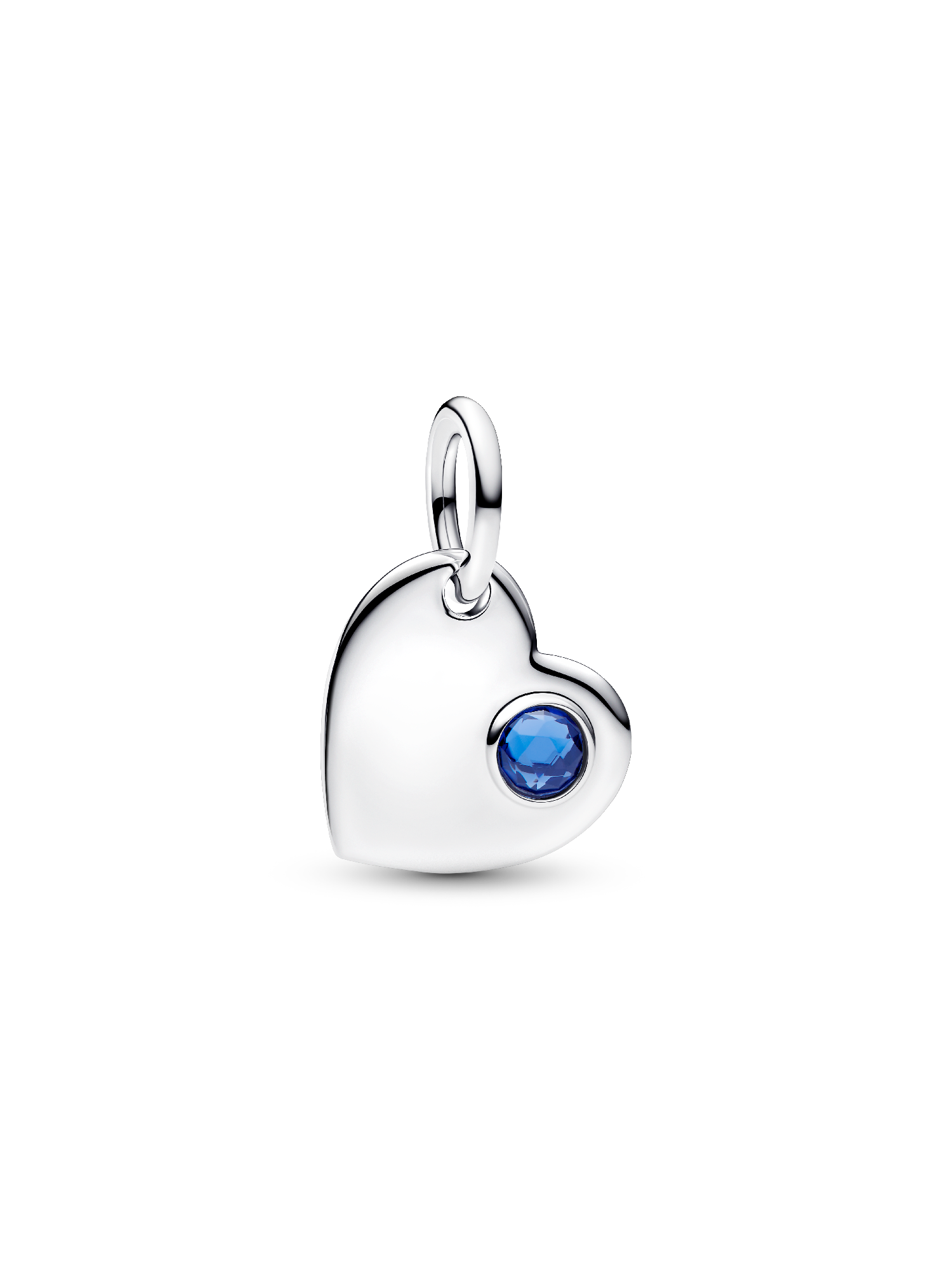 Zářijový visací přívěsek Srdce s modrým kamenem, ke gravírování