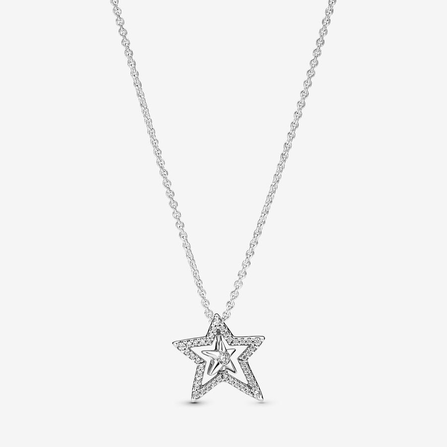 Krátký náhrdelník Asymetrická pavé hvězda image number 0