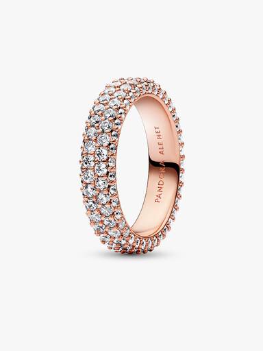 Prsten Pandora Timeless se dvěma řadami pavé