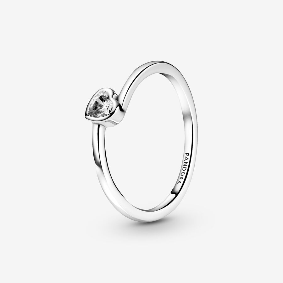 Solitérní prsten Čiré nakloněné srdce image number 0