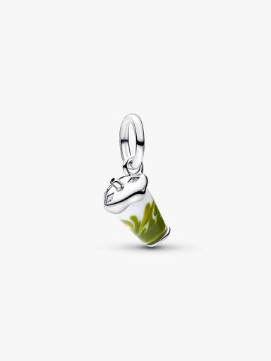 Visací přívěsek Ledové matcha latte ze skla Murano