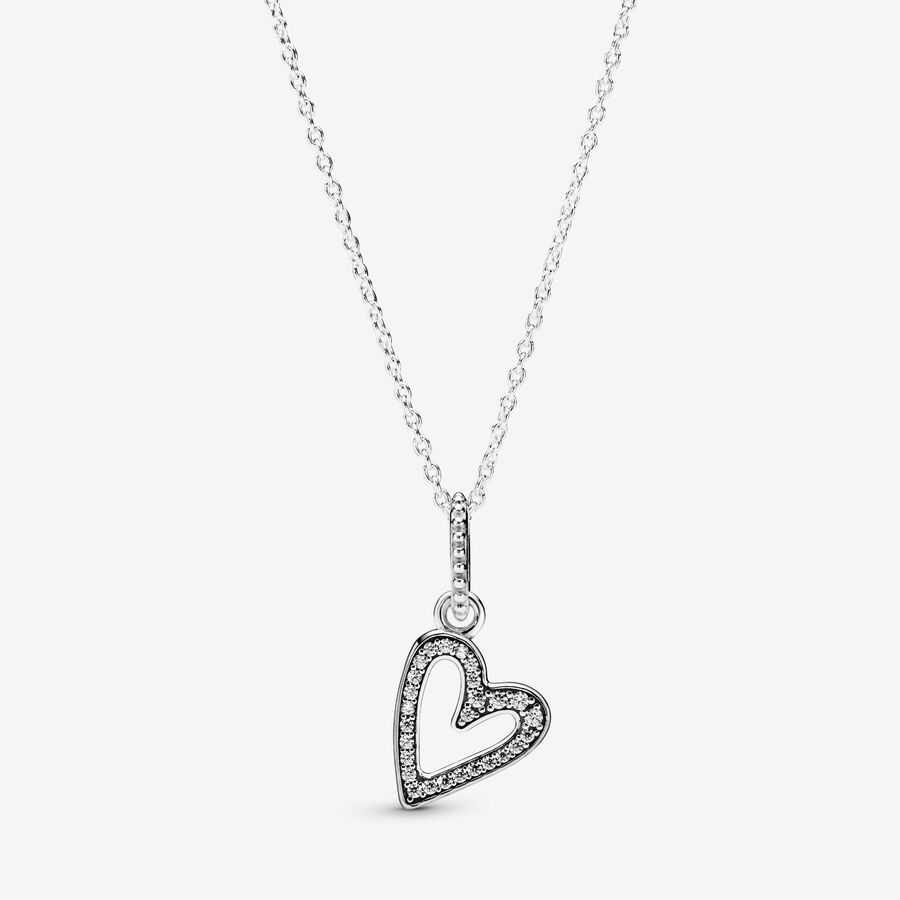 Náhrdelník s náhrdelníkovým přívěskem Třpytivé srdce nepravidelného tvaru image number 0