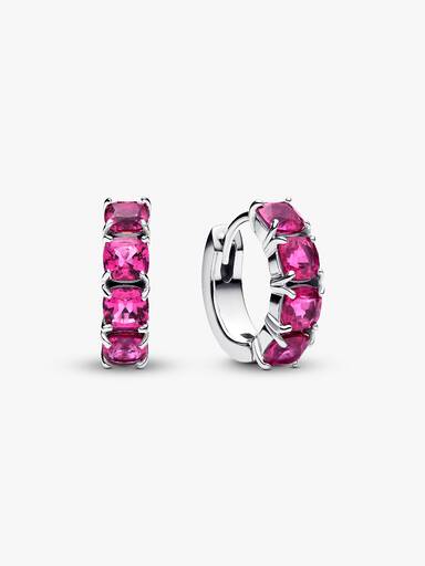Růžové kruhové náušnice