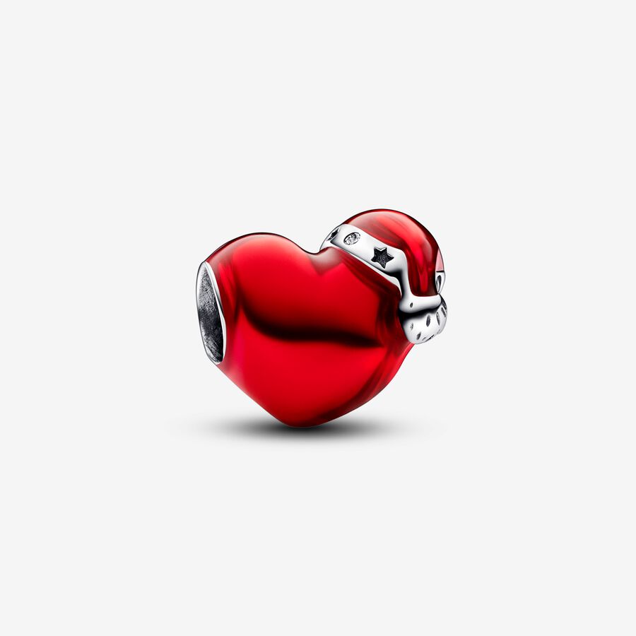 Přívěsek Metalické červené vánoční srdce image number 0