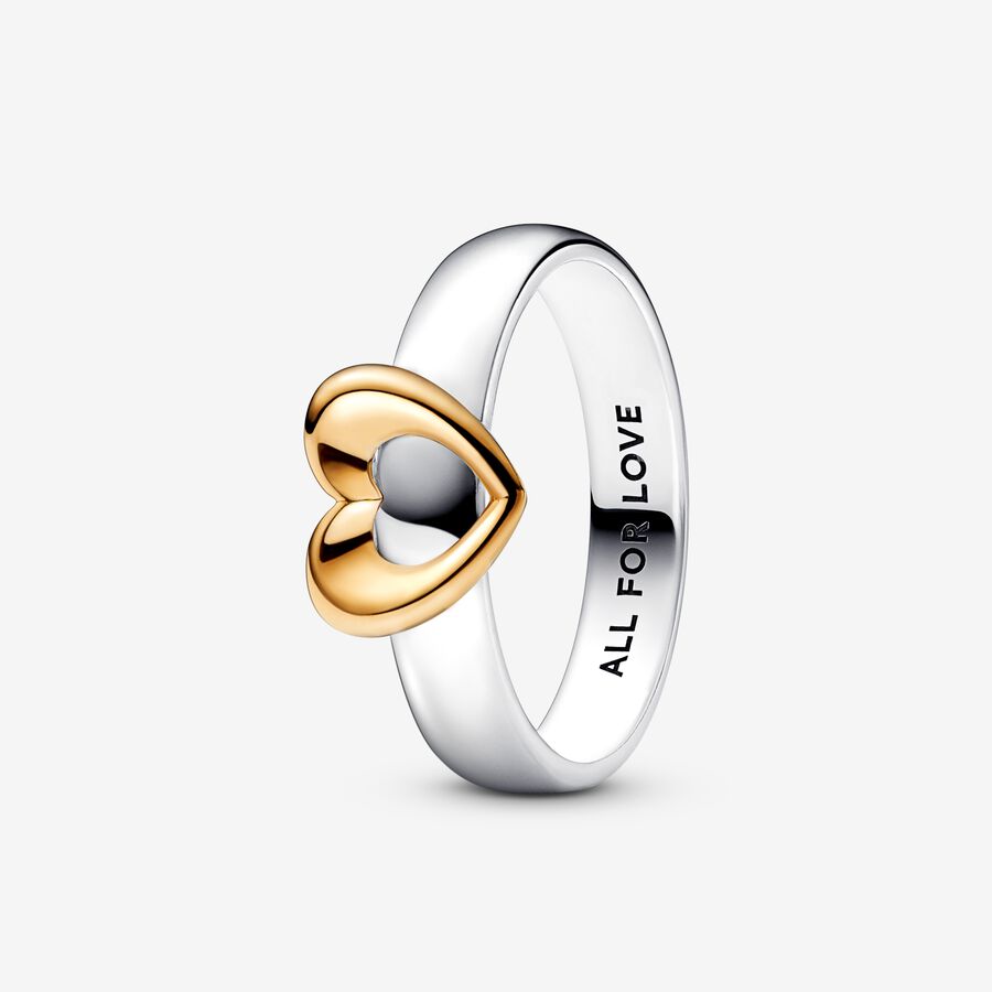Zářivý prsten Dvoubarevné posuvné srdce image number 0