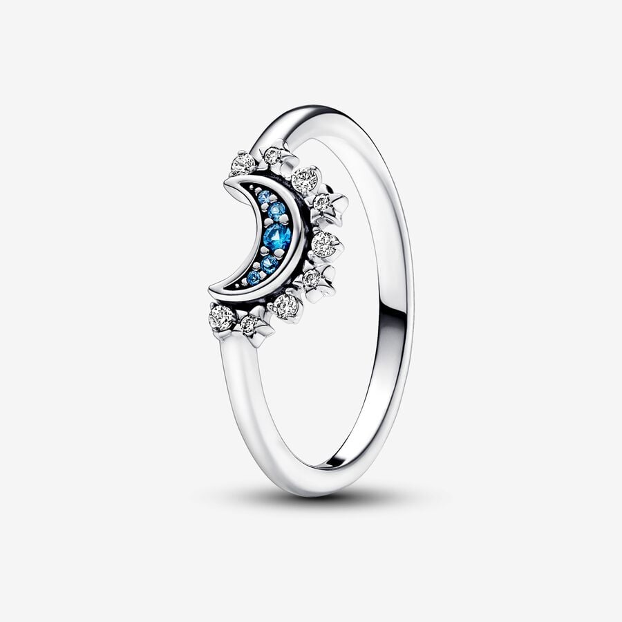 Prsten Nebesky modrý třpytivý měsíc image number 0